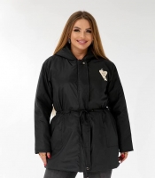 Куртка-парка женская утеплённая с кулиской на талии и капюшоном зимняя