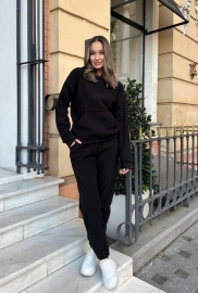 Спортивный костюм женский двойка из флиса полар с худи теплый осенне-зимний Спортивный костюм женский двойка из флиса полар с худи теплый осенне-зимний