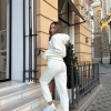Спортивный костюм женский двойка из мягкого флиса полар с худи и брюками теплый осенне-зимний  k-124573