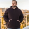 Худи мужское оверсайз из трехнитки на флисе с капюшоном и карманом кенгуру демисезонное  k-124581