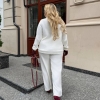 Костюм-двойка женский ангора двусторонняя: свитер свободного кроя и прямые брюки осенне-зимний  k-124595