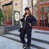 Спортивный костюм женский турецкий флис с кантом кофта на молнии и брюки джоггеры осенне-зимний  k-124635