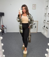 Лосины женские утеплённые дайвинг на флисе с высокой посадкой осенне-зимние