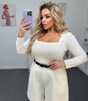 Лонгслив женский трикотажный премиум качества с квадратным вырезом осенне-зимний