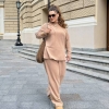 Костюм женский осенне-зимний ангоровый люкс качества двойка со свитером на стойке и прямыми брюками  k-124678