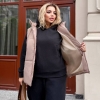 Жилетка женская утеплённая из водоотталкивающей плащевки Канада с высоким воротником и карманами осенне-зимняя  k-124731