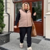 Жилетка женская утеплённая из водоотталкивающей плащевки Канада с высоким воротником и карманами осенне-зимняя  k-124731