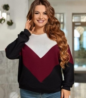 Джемпер женский ангора двусторонняя свободного кроя с геометрическим узором и круглым вырезом осенне-зимний