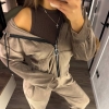 Спортивный костюм женский из велюра на меху: кофта на молнии с капюшоном и брюки оверсайз осенний зимний  k-124765