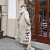 Платье-худи женское удлинённое из трёхнитки на флисе с капюшоном и боковыми разрезами осенне-зимнее  k-124797