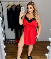 Ночная сорочка женская из армани шелка с кружевом и регулируемыми бретелями осенняя зимняя