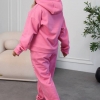 Костюм-двойка женский из трехнитки на флисе утепленный с худи и брюками джоггерами осенний зимний  k-124881