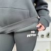 Спортивный костюм женский из трёхнитки на флисе: худи с капюшоном и брюки оверсайз осенний зимний  k-124898