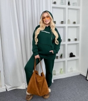 Спортивный костюм женский из трёхнитки на флисе: худи с капюшоном и брюки оверсайз осенний зимний