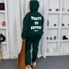 Спортивный костюм женский из трёхнитки на флисе: худи с капюшоном и брюки оверсайз осенний зимний  k-124899