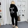 Спортивный костюм женский из трёхнитки на флисе: худи с капюшоном и брюки оверсайз осенний зимний  k-124901