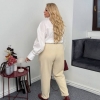 Брюки женские baggy вельветовые на флисе утеплённые свободного кроя осенне-зимние  k-124921