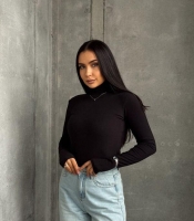 Лонгслив женский базовый термо из эластичной ткани пума с высоким горлом осенне-зимний