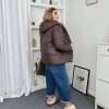 Куртка женская утеплённая из плащевки Лаке на синтепоне с капюшоном осенне-зимняя  k-124957