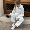 Костюм-двойка женский утеплённый из двустороннего флиса с высоким воротником на кнопках осенне-зимний  k-124965