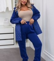 Костюм-двойка женский утеплённый из трёхнитки на флисе с простёганной плащёвкой осенне-зимний