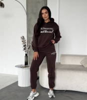 Женский спортивный костюм из трёхнитки с начёсом утеплённый худи и джоггеры осенний зимний