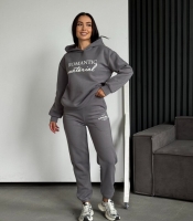 Женский спортивный костюм из трёхнитки с начёсом утеплённый худи и джоггеры осенний зимний