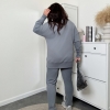 Женский спортивный костюм-двойка из мягкого микрофлиса «плюш пума» серый осенний зимний  k-125003 Женский спортивный костюм-двойка из мягкого микрофлиса «плюш пума» серый осенний зимний  k-125003