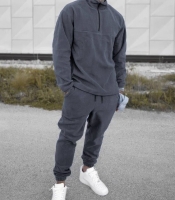 Мужской спортивный костюм-двойка из двустороннего Polar флиса с высоким воротником и джоггерами осенний зимний