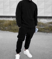 Мужской спортивный костюм-двойка из двустороннего Polar флиса с высоким воротником и джоггерами осенний зимний