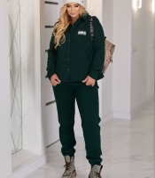 Костюм-двойка женский зимний из трехнитки на флисе: рубашка и брюки преми