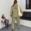 Женский спортивный костюм-двойка из двустороннего флиса с худи и брюками оверсайз осенний зимний  k-125052