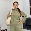 Женский спортивный костюм-двойка из двустороннего флиса с худи и брюками оверсайз осенний зимний  k-125052
