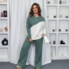 Женский прогулочный костюм-двойка из двусторонней ангоры с джемпером и брюками палаццо осенний зимний  k-125055
