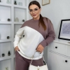 Женский прогулочный костюм-двойка из двусторонней ангоры с джемпером и брюками палаццо осенний зимний  k-125058