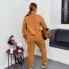Женский спортивный костюм-двойка из трёхнитки на флисе oversize с принтом осенний зимний  k-125073