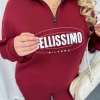Женский спортивный костюм-двойка из трёхнитки на флисе oversize с принтом осенний зимний  k-125074