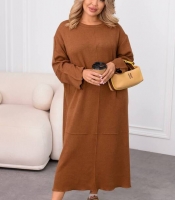 Платье-свитер женское ангорное макси прямого силуэта осенне-зимнее