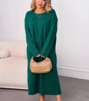 Платье-свитер женское ангорное макси прямого силуэта осенне-зимнее