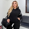 Женский спортивный костюм-двойка из мягкого тёплого флиса с контрастными вставками осенний зимний  k-125125