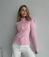 Термокофта женская приталенного кроя на молнии из ткани пума осенне-зимняя