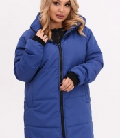 Куртка женская зимняя удлиненная из плащевки Эмми с силиконовым утеплителем 150 г и отстегивающимся капюшоном