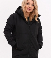 Куртка женская зимняя удлиненная из плащевки Эмми с силиконовым утеплителем 150 г и отстегивающимся капюшоном