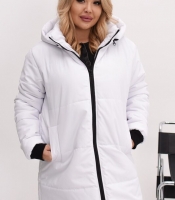 Куртка женская зимняя удлиненная из плащевки Эмми с силиконовым утеплителем 150 г и отстегивающимся капюшоном