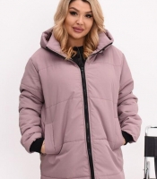 Куртка женская зимняя удлиненная из плащевки Эмми с силиконовым утеплителем 150 г и отстегивающимся капюшоном