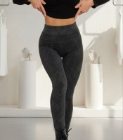 Лосины женские утепленные на меху из ткани маренго варка с высокой посадкой осенне-зимние