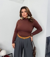 Боди женское вискозное с высоким горлом и длинным рукавом осенне-зимнее