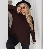 Туника женская вязаная из трикотажа Финляндия с боковыми разрезами тёплая осенне-зимняя