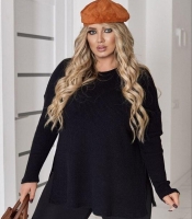 Туника женская вязаная из мягкой финской вязки с удлинённой спинкой осенне-зимняя