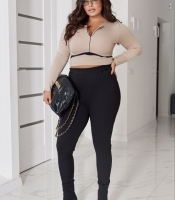 Лосины женские из дайвинга на флисе с высокой посадкой и утеплённым внутренним слоем осенне-зимние